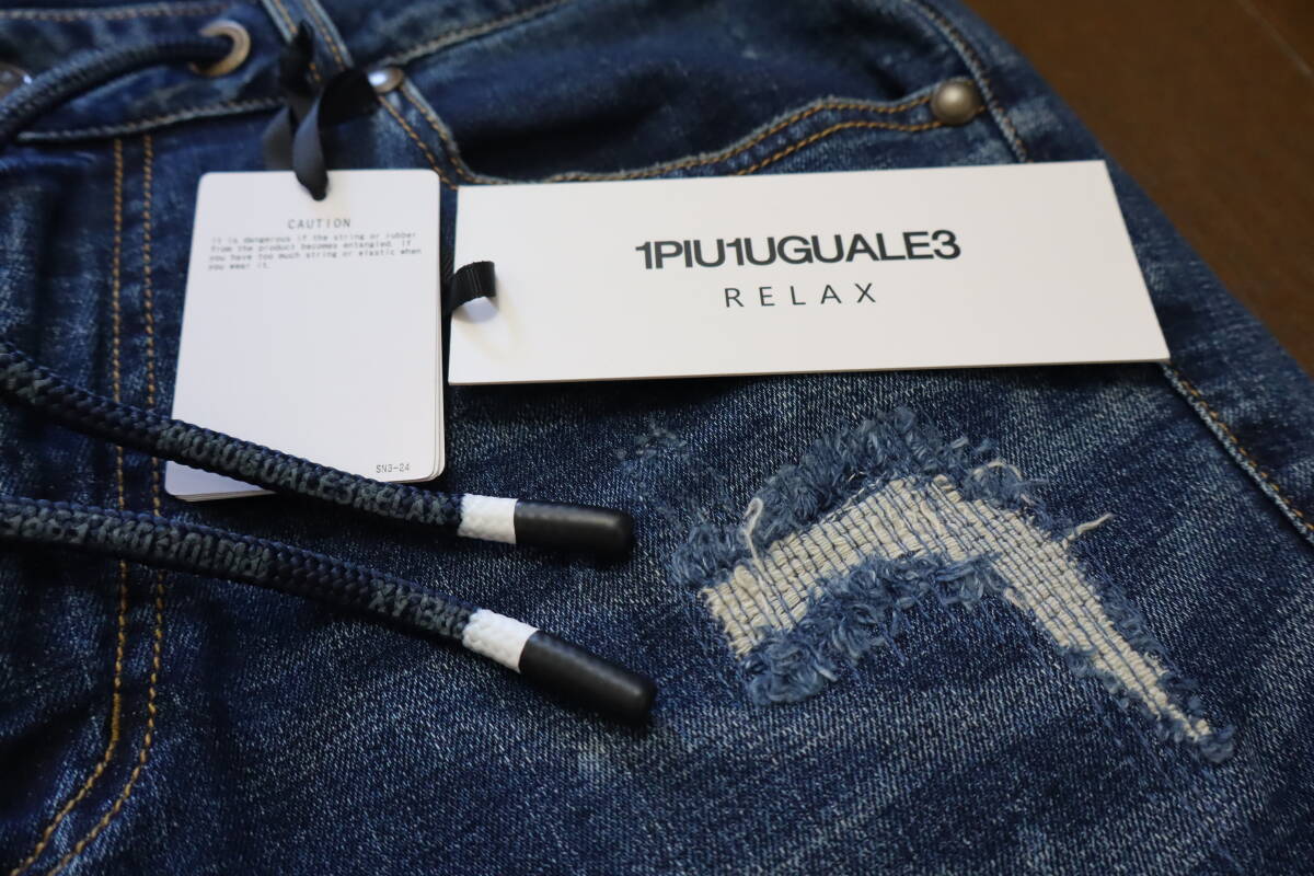 *1PIU1UGUALE3 RELAX/unopyu Uno ug.-retore* не использовался 1 иен старт!! лодыжка длина повреждение Denim брюки размер :L модный тонкий 