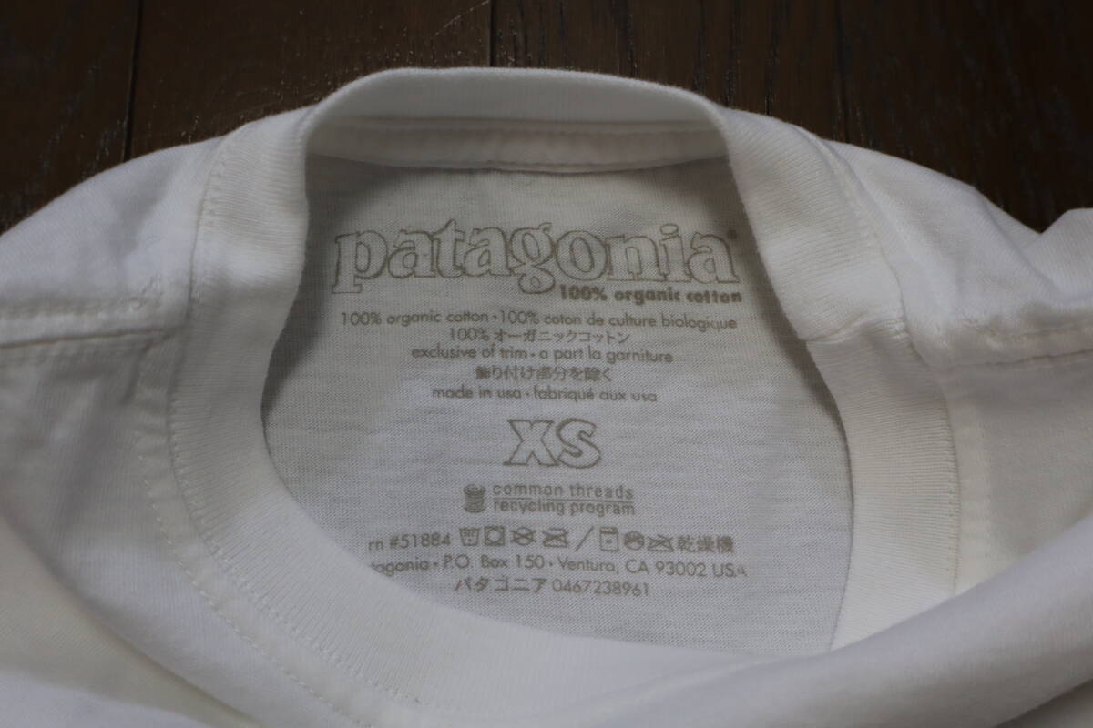 ☆Patagonia/パタゴニア☆未使用 オーガニックコットンＴシャツ サイズ：XS ホワイト アウトドア レジャーアクティブ 