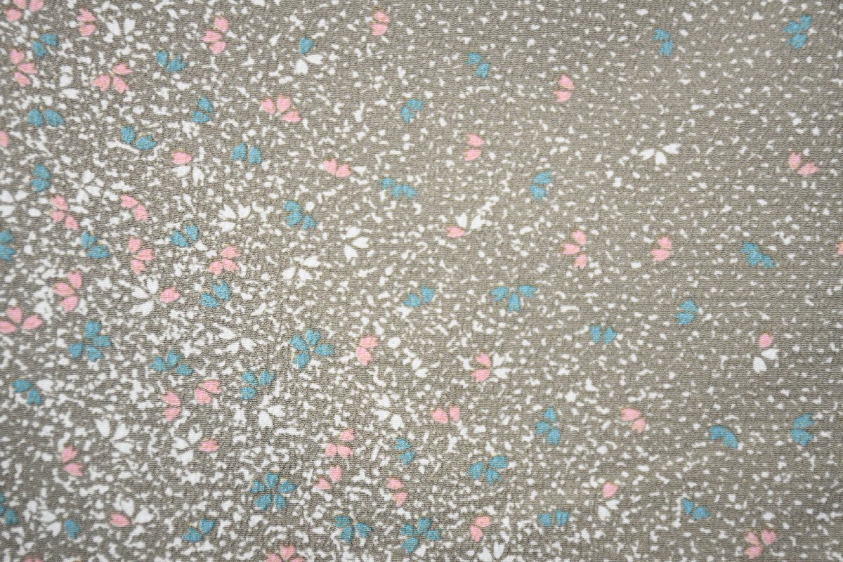 小紋 着物 単衣 花 身丈150cm 裄丈63cm ★ kb-6890 桜庭呉服店_画像4