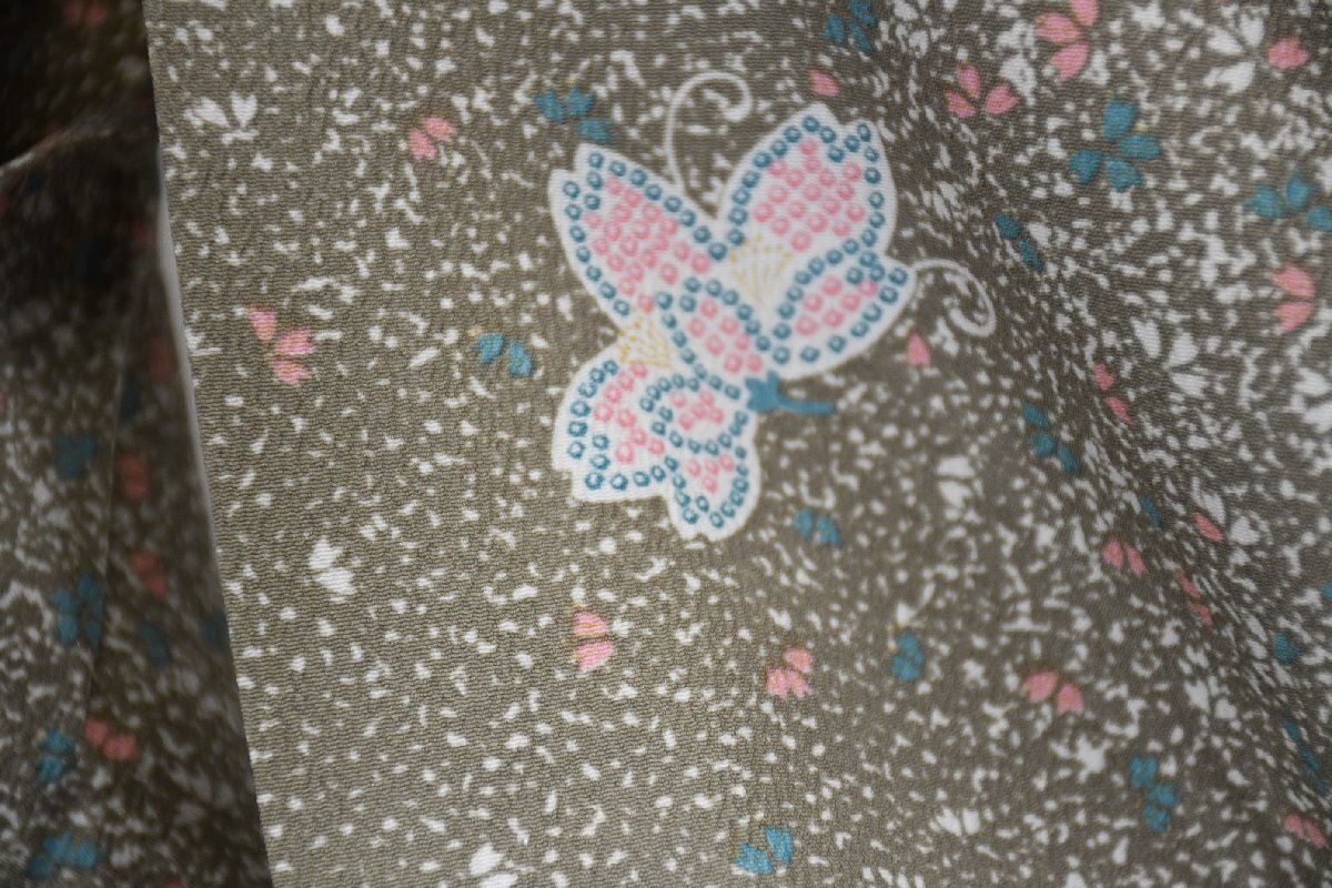 小紋 着物 単衣 花 身丈150cm 裄丈63cm ★ kb-6890 桜庭呉服店_画像6