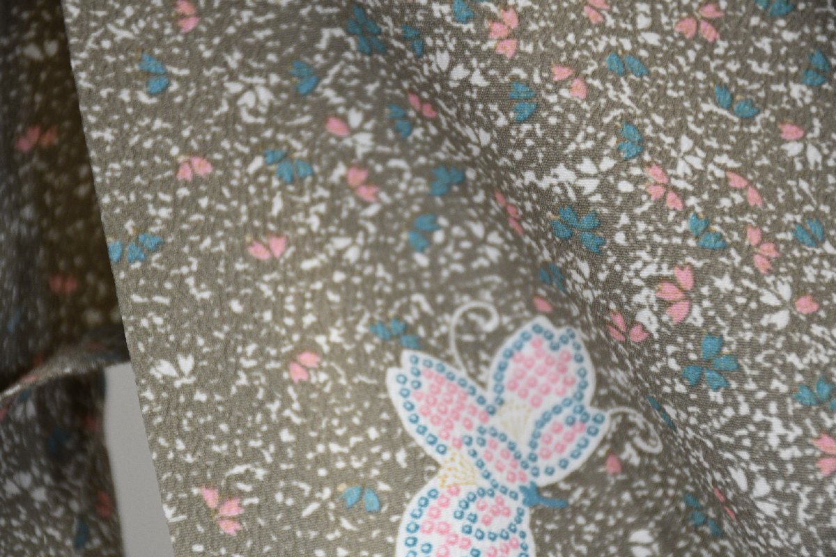 小紋 着物 単衣 花 身丈150cm 裄丈63cm ★ kb-6890 桜庭呉服店_画像5