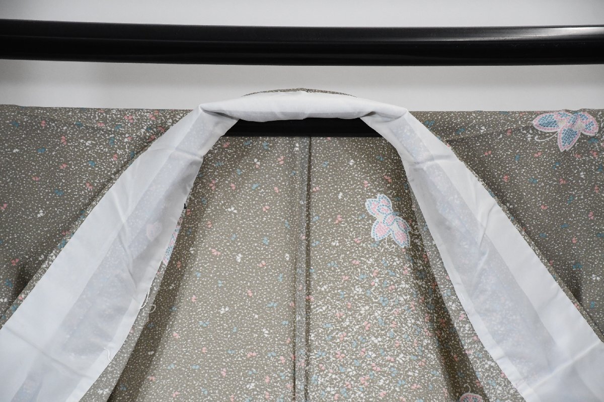 小紋 着物 単衣 花 身丈150cm 裄丈63cm ★ kb-6890 桜庭呉服店_画像9