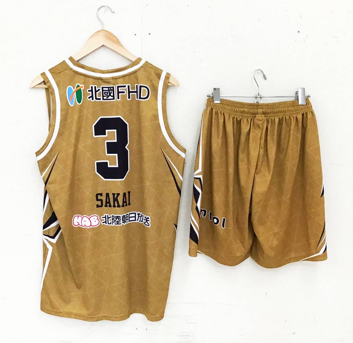 【公式/金沢サムライズ】直筆サイン入り #3 酒井 達晶 選手 ホーム 公式戦著用 ユニフォーム 上下 金沢武士団 バスケットボール