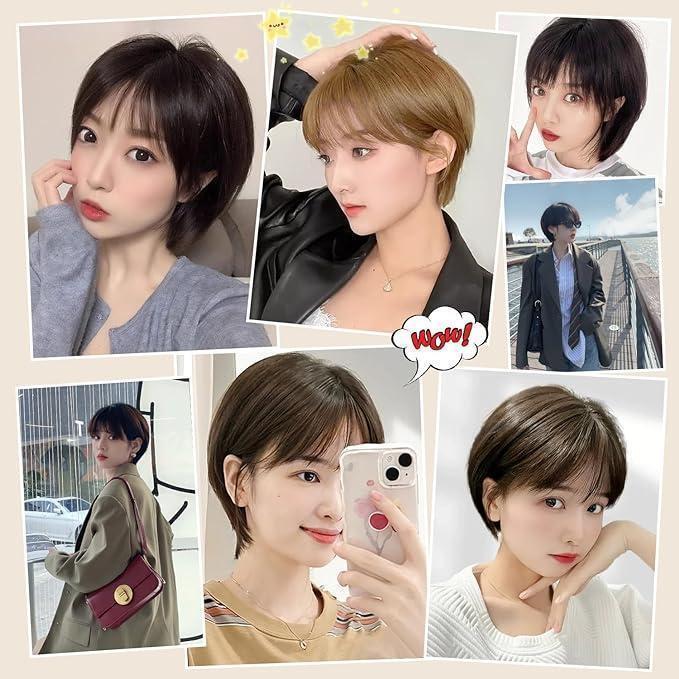 ウィッグ ショート ボブ フルウィッグ コスプレ かつら エクステ 髪　韓国 かわいい 人気 定番 おしゃれ 前髪 ぱっつん 空気感 小顔