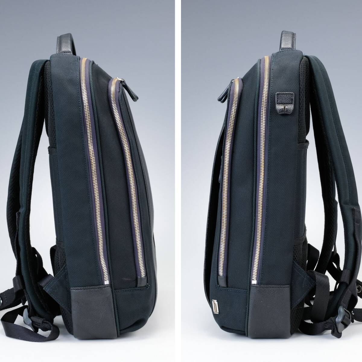 【美品】 HARTMANN ハートマン 2way バックパック リュック ビジネスバッグ バリスティックナイロン レザー 黒 紺 PC収納 2室 メンズ