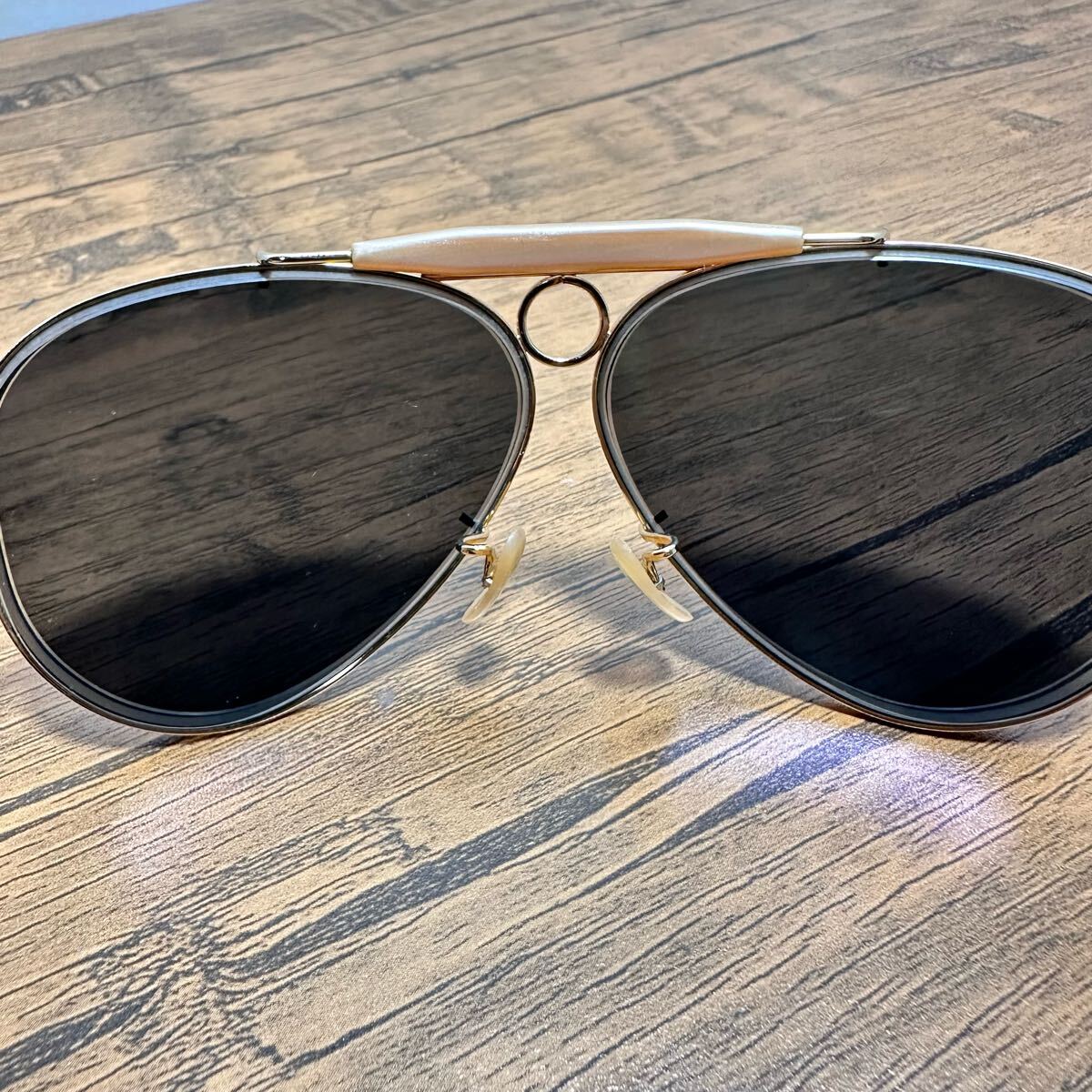 【希少美品】Ray-Ban レイバン シューター ボシュロム ティアドロップ ゴールドフレーム サングラス ブラックレンズ USA ヴィンテージ (6)