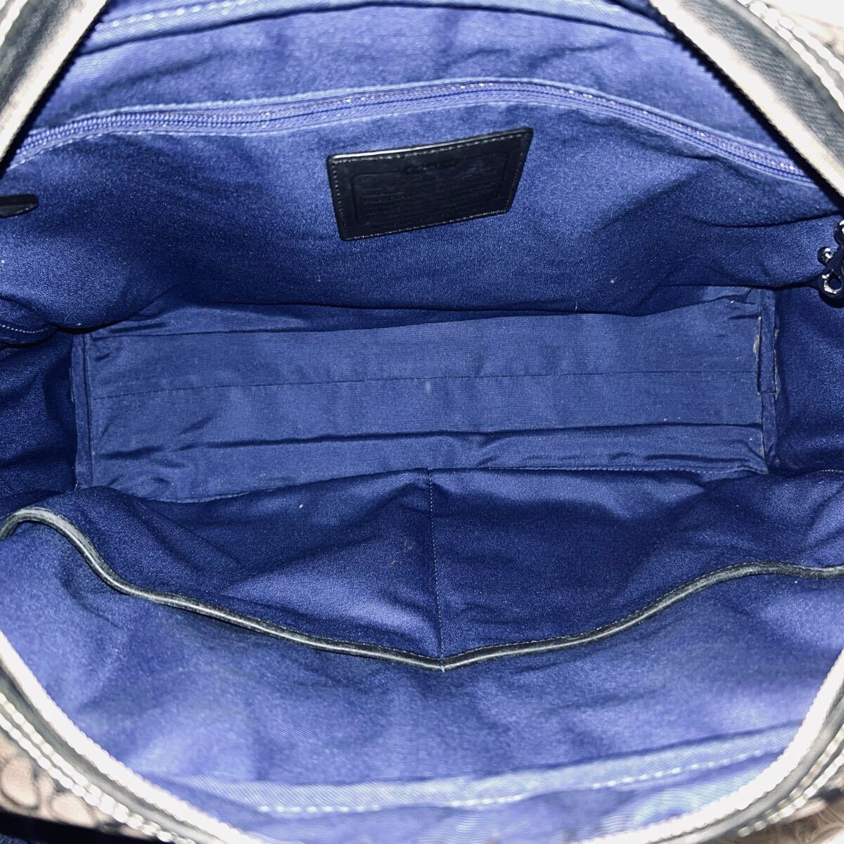  превосходный товар COACH Coach портфель портфель большая сумка ручная сумка плечо ..2way сумка на плечо парусина кожа черный чёрный 
