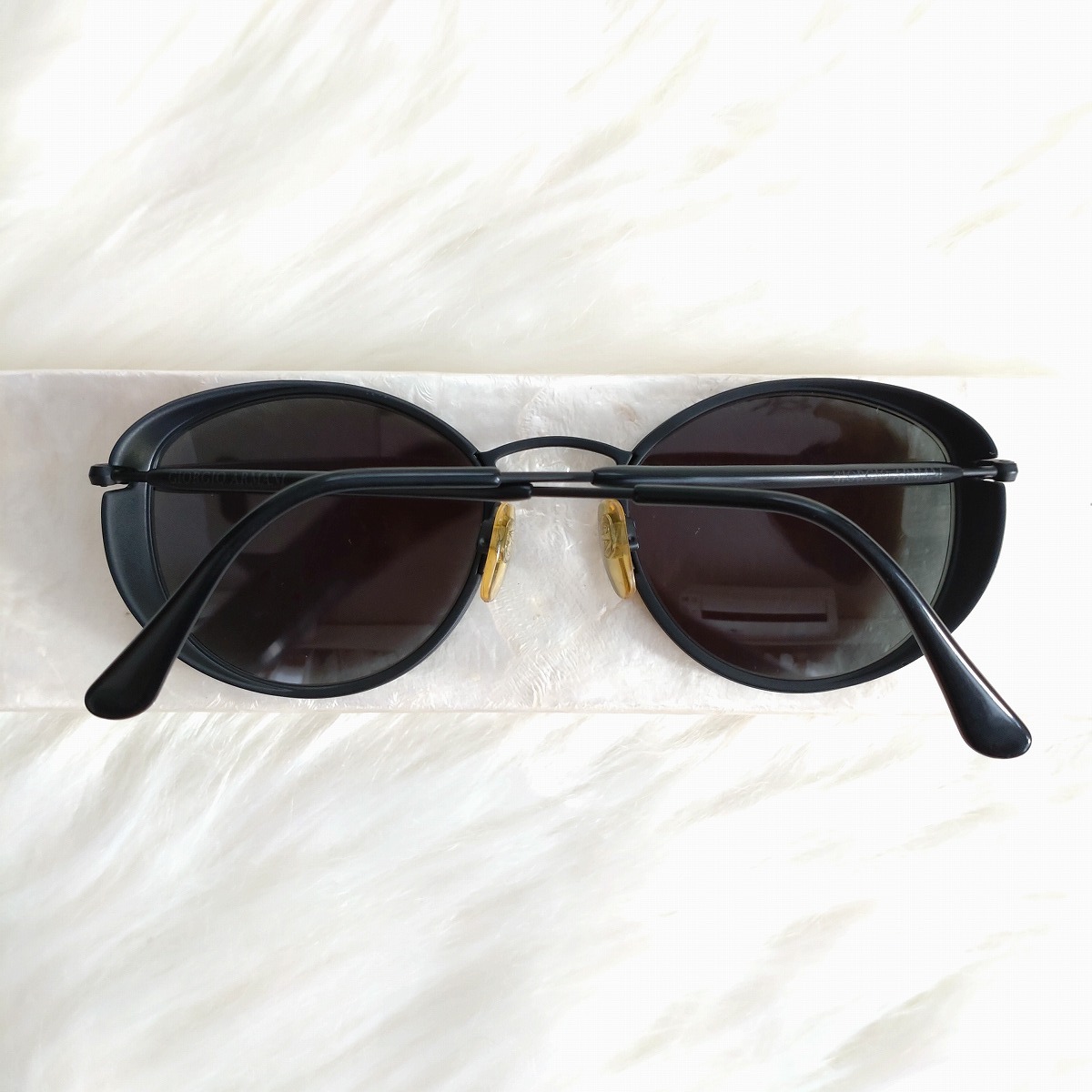 1円～ ■ジョルジオアルマーニ GIORGIO ARMANI サングラス 655 706 カラーレンズ フルリム ゴーグル型 イタリア制 黒 ブラック アイウェア 