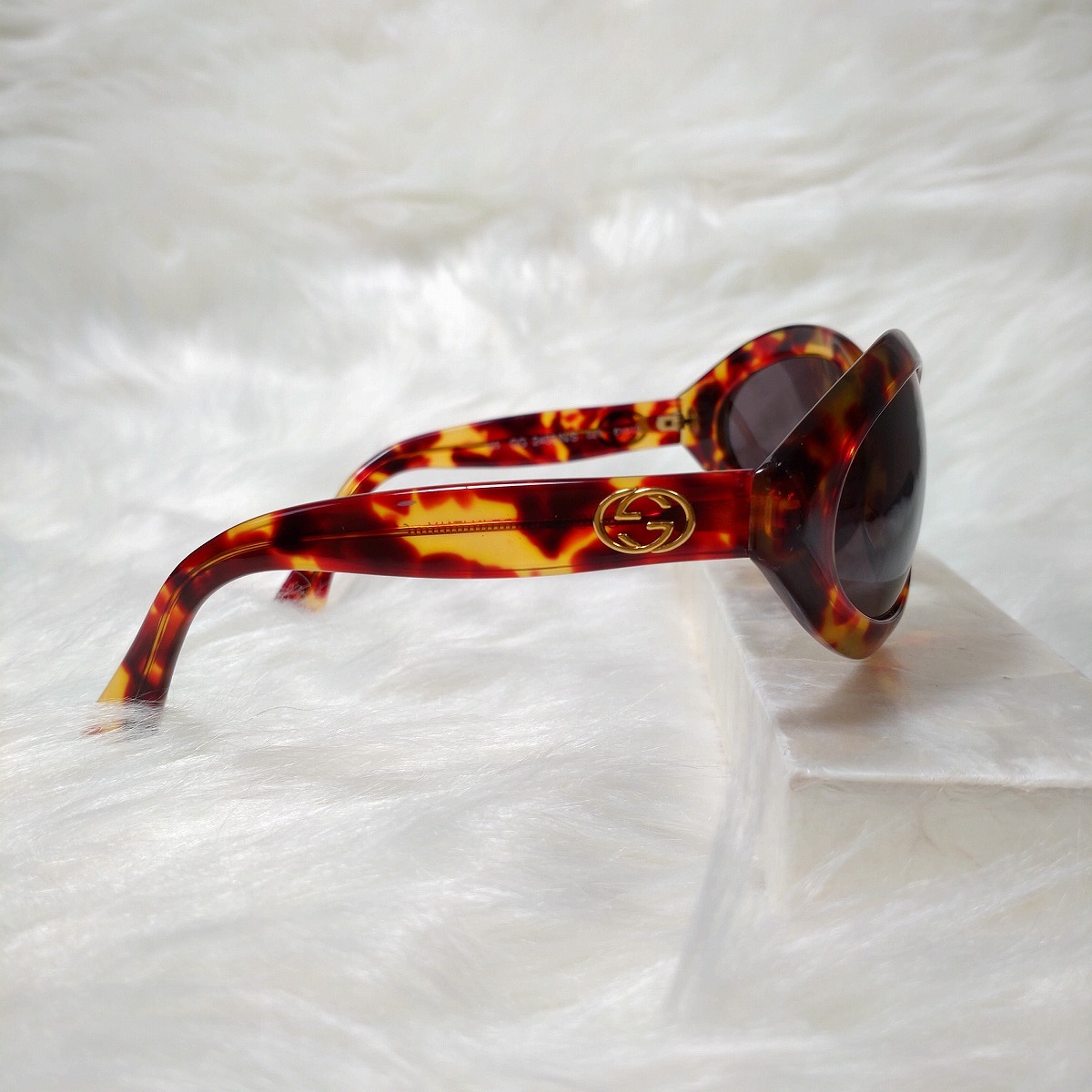 1円～■極美品■GUCCI グッチ サングラス GG2402 インターロッキング ゴールドロゴ べっ甲風(fēng) イタリア制 アイウェア