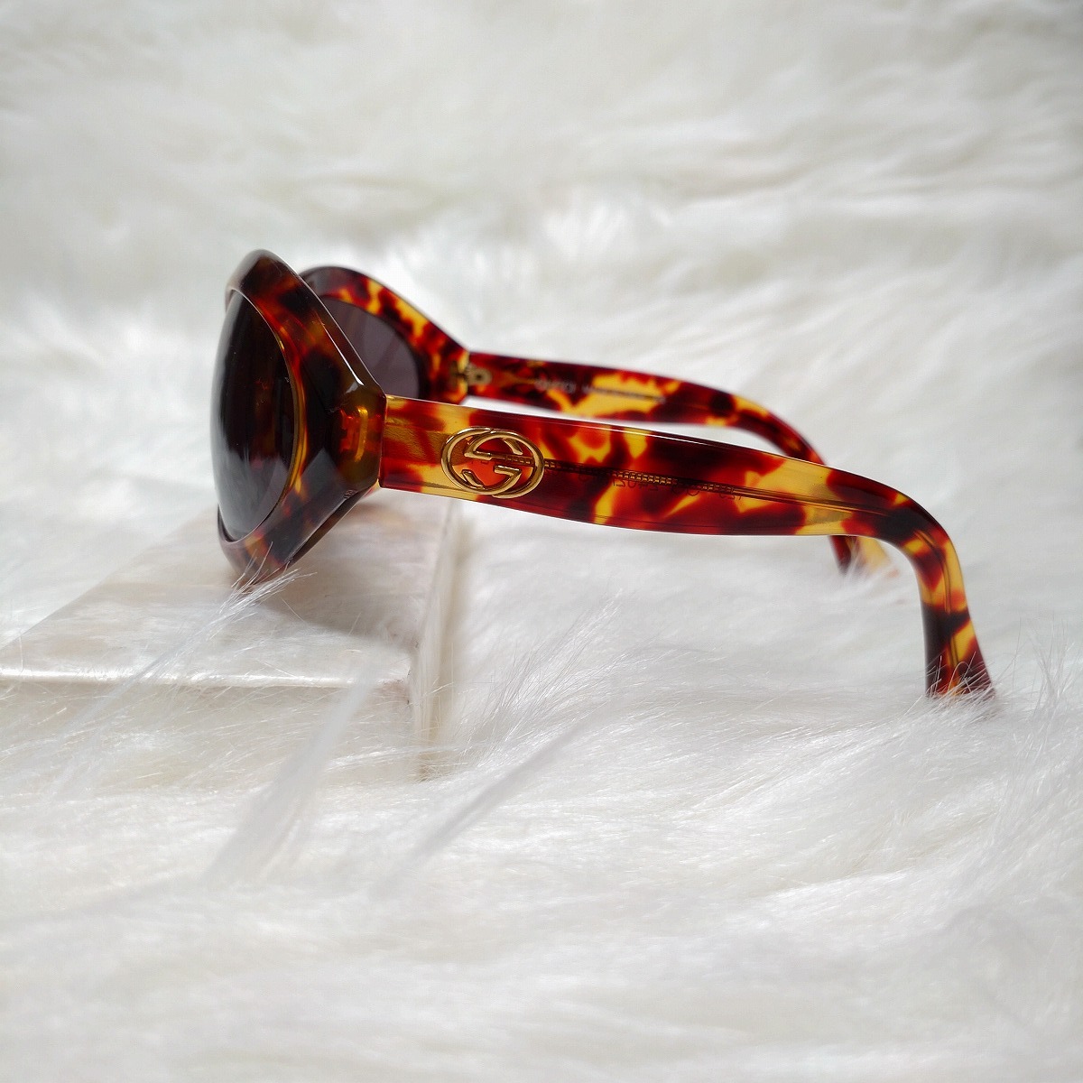 1円～■極美品■GUCCI グッチ サングラス GG2402 インターロッキング ゴールドロゴ べっ甲風(fēng) イタリア制 アイウェア