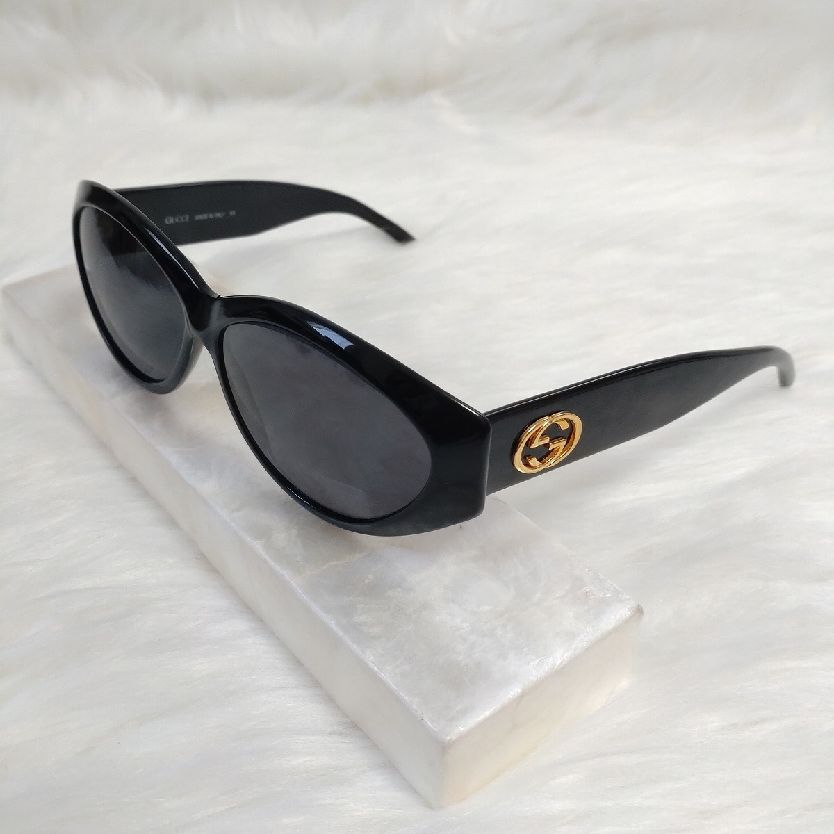 1円～■上美品■GUCCI グッチ サングラス GG2195 インターロッキング ゴールドロゴ ブラックフレーム イタリア制 アイウェア 