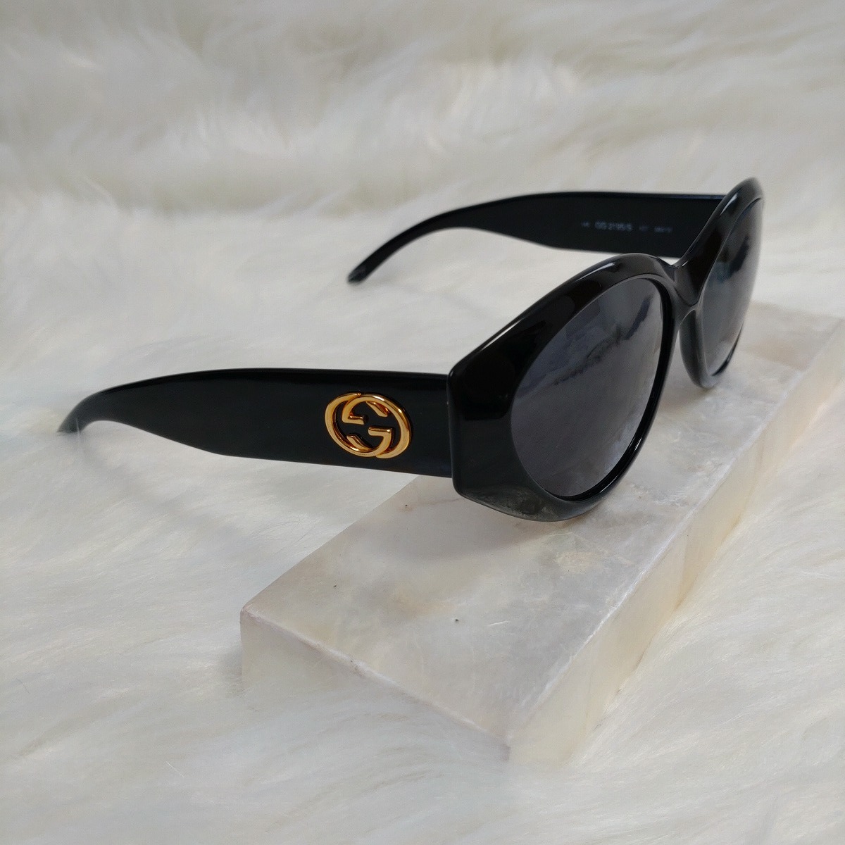 1円～■上美品■GUCCI グッチ サングラス GG2195 インターロッキング ゴールドロゴ ブラックフレーム イタリア制 アイウェア 
