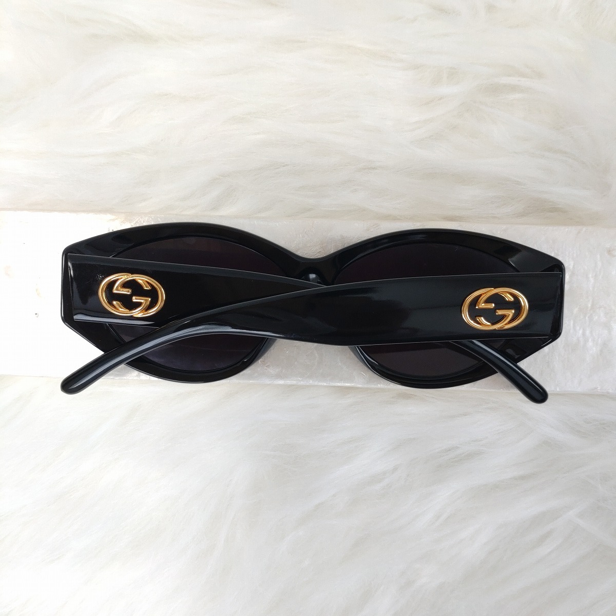 1円～■上美品■GUCCI グッチ サングラス GG2195 インターロッキング ゴールドロゴ ブラックフレーム イタリア制 アイウェア 