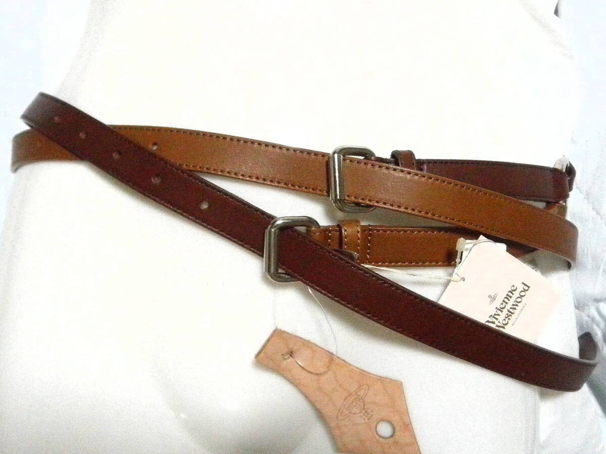 送料無料 新品 Vivienne Westwood ドレス ハーネスベルト オーヴ オーブ ヴィヴィアンウエストウッド 男女 パンク ロック 茶 牛革 未使用