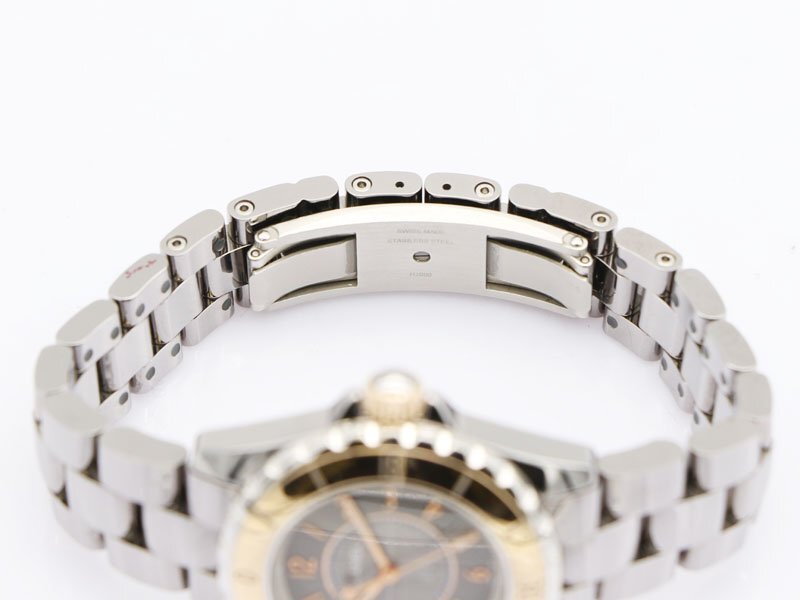 【 シャネル CHANEL 】 腕時(shí)計(jì) J12 H4197 クロノマティック ゴールドベゼル PG/チタンセラミック クォーツ レディース 保 箱 新著 70200-3