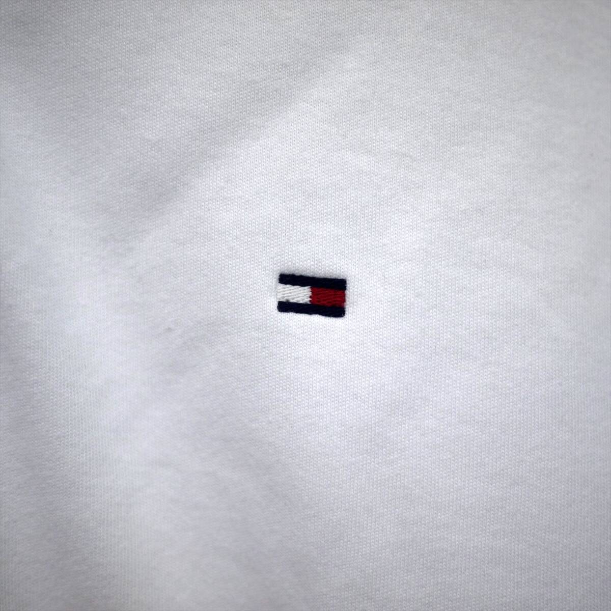 新品 トミーヒルフィガー 100%コットン 襟ロゴ ポロシャツ (M) ホワイト ゴルフにも! TOMMY HILFIGER USAモデル /fa212_画像4