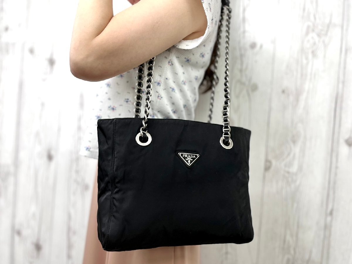 極美品 PRADA プラダ テスート チェーンショルダー ショルダー 極美品 PRADA プラダ テスート チェーンショルダー ショルダー