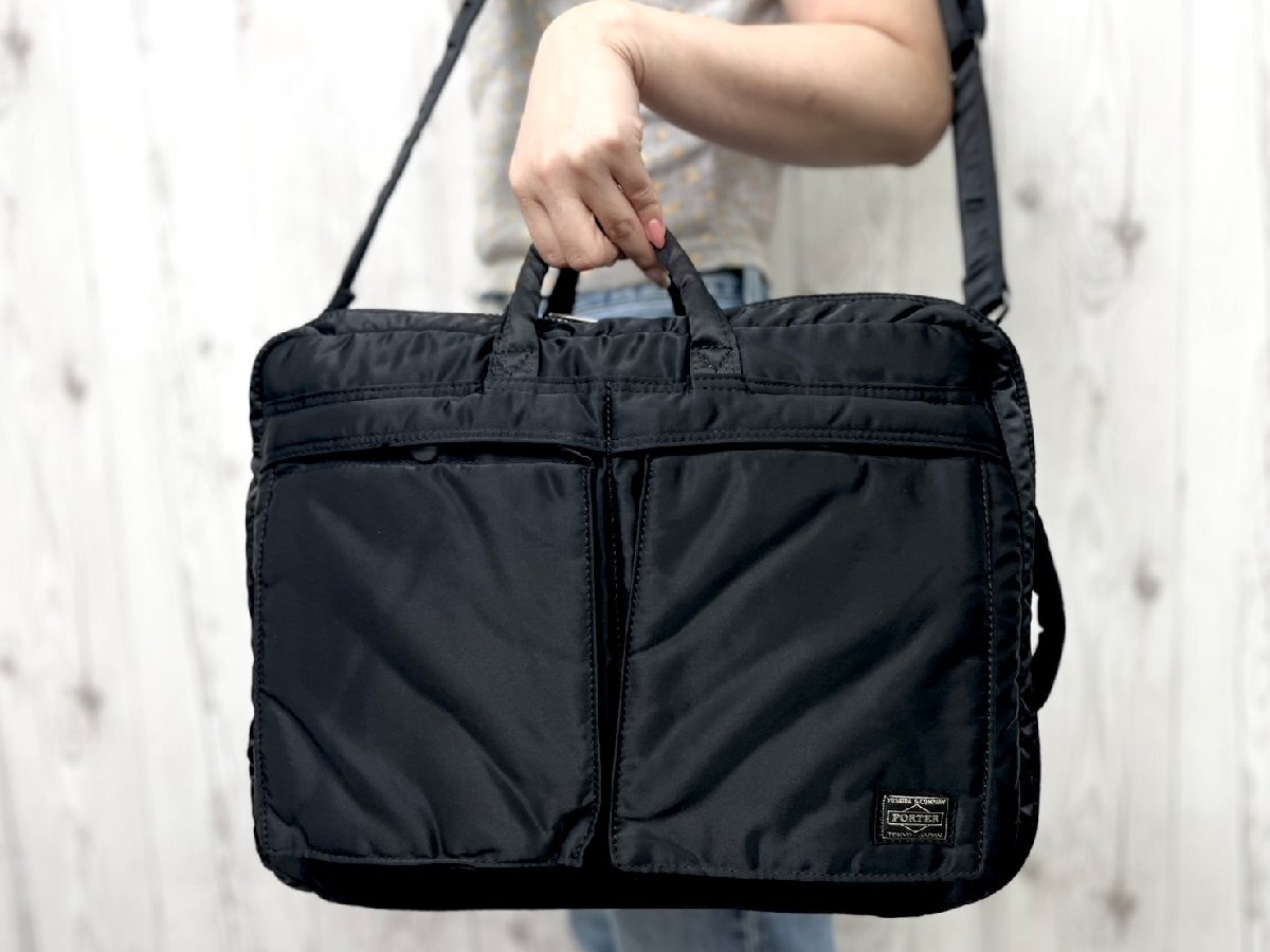 ポーター タンカー トートバッグ A4可 肩掛け 黒 ナイロン バック 極美品 PORTER ポーター TANKER タンカー トートバッグ