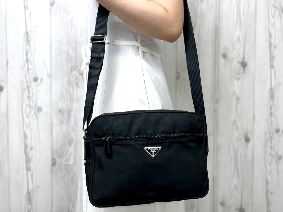 PRADA プラダ ハンドバッグ ショルダー ナイロン レザー テスートポケット 極美品 PRADA プラダ テスート ショルダーバッグ バッグ
