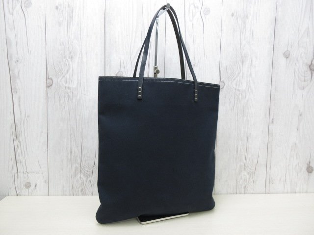 美品 FENDI フェンディ トートバッグ ハンドバッグ バッグ キャンバス×レザー 紺 A4収納可 メンズ 85678Y