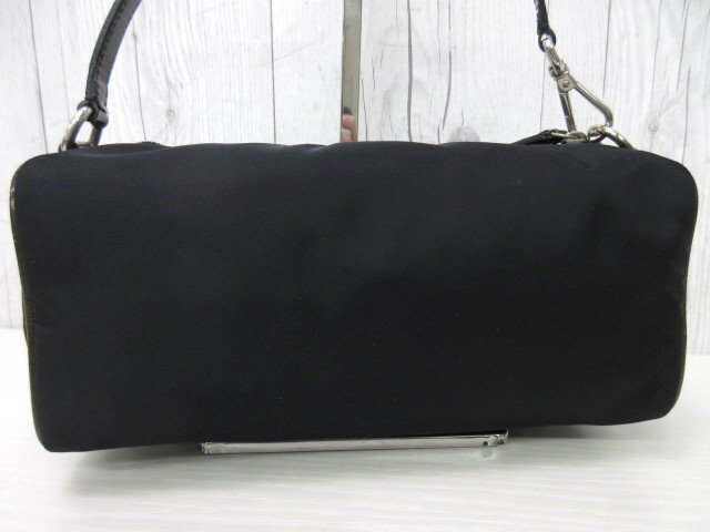 極美品 PRADA プラダ テスート ハンドバッグ バッグ ナイロン×パテントレザー 黒×カーキ 85876