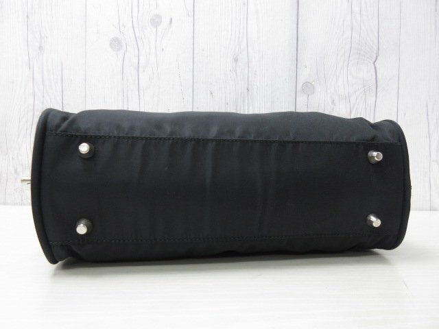 極美品 PRADA プラダ テスート ハンドバッグ バッグ ナイロン×キャンバス×レザー 黒 85857Y