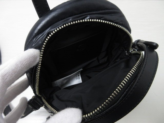 極美品 MONCLER モンクレール ハンドバッグ ショルダーバッグ バッグ ナイロン×レザー 黒 2WAY 85795