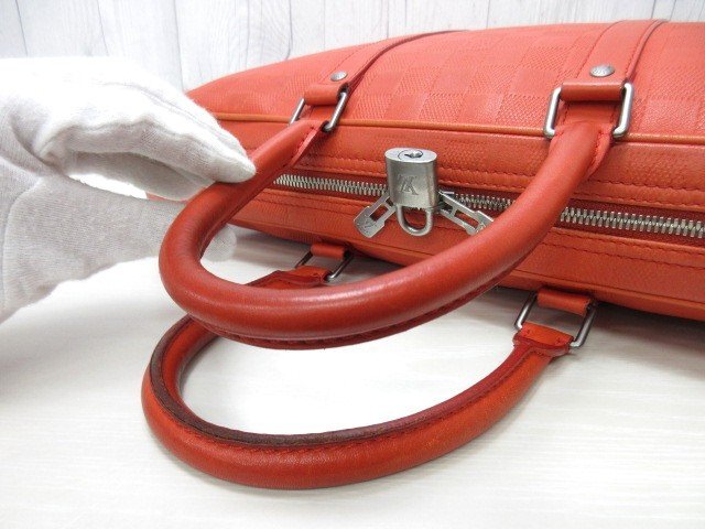 極美品 LOUIS VUITTON ルイヴィトン ダミエアンフィニ PDV フュージョン ビジネスバッグ バッグ N41143 レザー A4可 メンズ 85856Y
