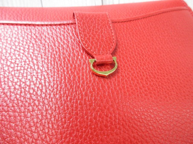 極美品 Cartier カルティエ マストライン ショルダーバッグ バッグ レザー 赤 2WAY 85895