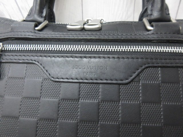 極美品 LOUIS VUITTON ルイヴィトン ダミエアンフィニ アヴェニューブリーフケース ビジネス バッグ N41019 レザー 黒 A4可 メンズ 85862Y