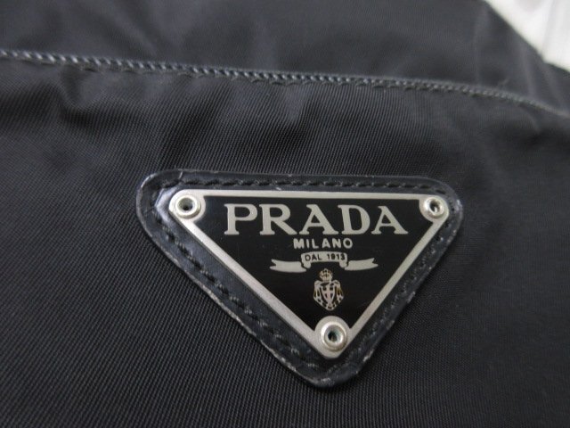  прекрасный товар PRADA Prada te Hsu to большая сумка сумка на плечо сумка нейлон × кожа чёрный A4 место хранения возможно мужской 85743
