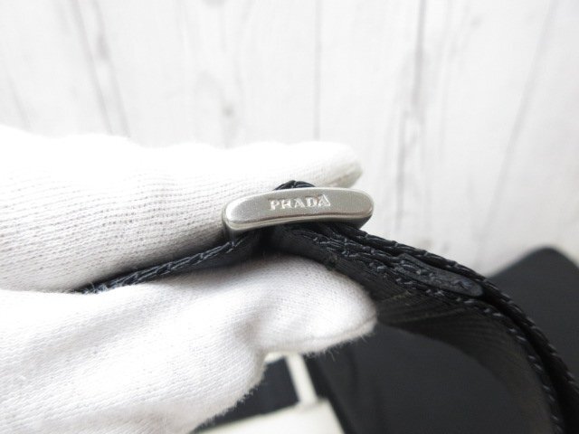  превосходный товар PRADA Prada te Hsu to сумка на плечо сумка нейлон × кожа чёрный мужской 85484Y
