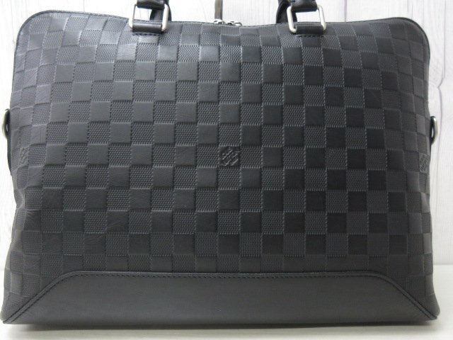 極美品 LOUIS VUITTON ルイヴィトン ダミエアンフィニ アヴェニューブリーフケース ビジネス バッグ N41019 レザー 黒 A4可 メンズ 85862Y