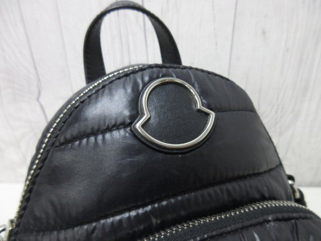 極美品 MONCLER モンクレール ハンドバッグ ショルダーバッグ バッグ ナイロン×レザー 黒 2WAY 85795