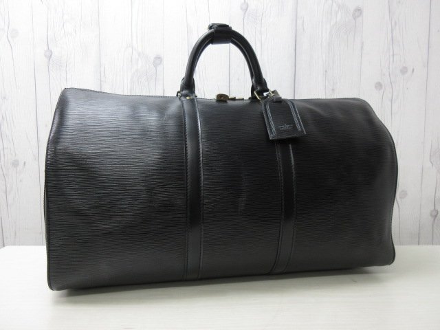 極美品 LOUIS VUITTON ルイヴィトン エピ キーポル50 ノワール ボストンバッグ ハンドバッグ バッグ M42962 レザー 黒 メンズ 85617Y