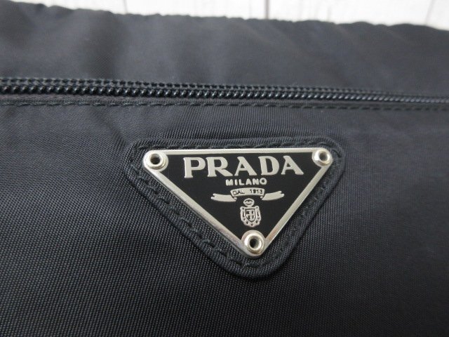 極美品 PRADA プラダ テスート ショルダーバッグ バッグ ナイロン×レザー 黒 メンズ 85480Y