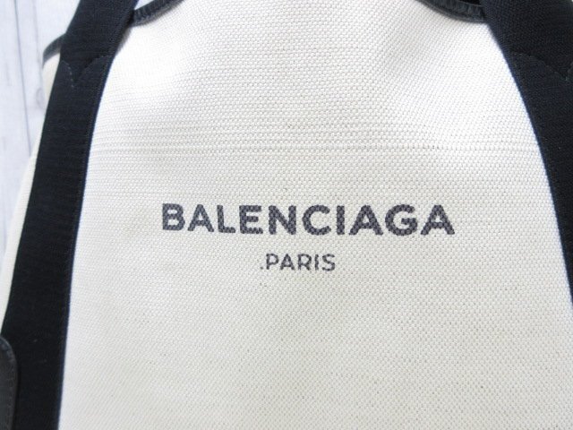  прекрасный товар BALENCIAGA Balenciaga темно-синий бегемот sS большая сумка ручная сумочка сумка парусина × кожа натуральный × чёрный A4 место хранения возможно 86268