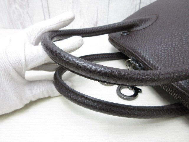 極美品 Ferragamo フェラガモ ガンチーニ ハンドバッグ バッグ レザー 茶 86281