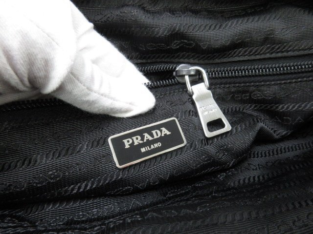 極美品 PRADA プラダ テスート ショルダーバッグ メッセンジャー バッグ ナイロン×ナイロンキャンバス×レザー 黒 A4収納可 メンズ 86315