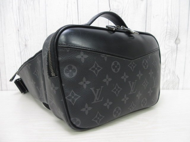 極美品 LOUIS VUITTON ルイヴィトン モノグラム エクリプス バムバッグ ボディバッグ ショルダーバッグ バッグ M42906 黒 メンズ 85796