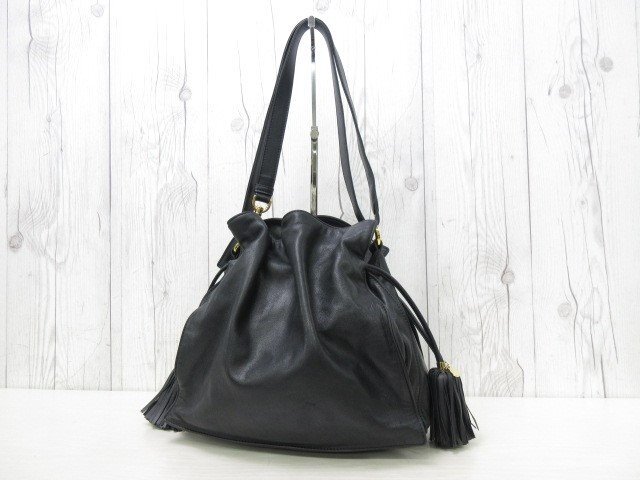 美品 LOEWE ロエベ フラメンコ アナグラム ショルダーバッグ バッグ ナッパレザー 黒 2WAY 86193