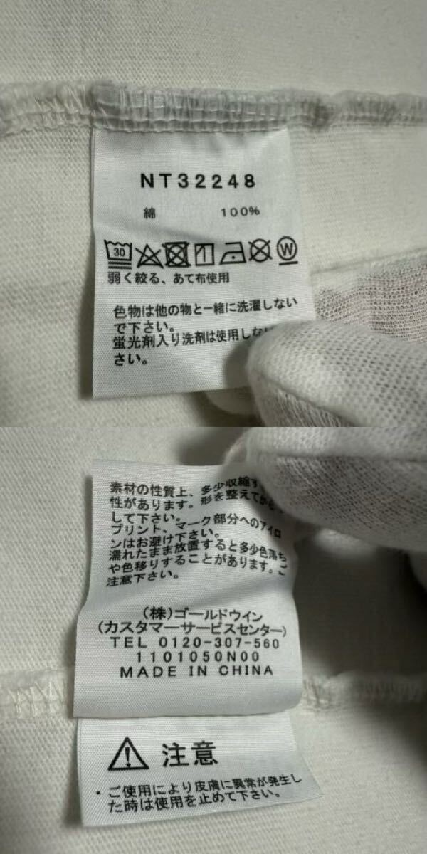 THE NORTH FACE（ザ?ノースフェイス）S/S Nuptse Cotton Tee（ヌプシコットンティー）NT32248 ホワイト XL 上質(zhì)モデル GOLDWIN正規(guī)品