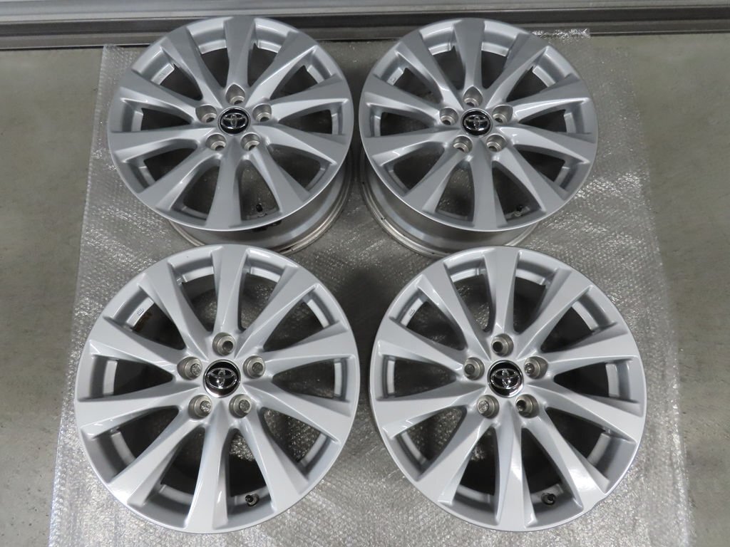 4本 トヨタ 70系 カムリ G 純正 シルバー 7.5J +45 PCD114.3 5穴 17インチ AXVH70 動(dòng)作保証 空気圧センサー付屬