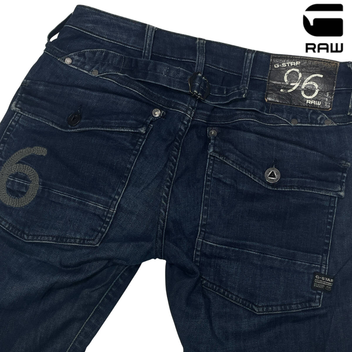 G-STAR RAW 5620 HERITAGE EMBRO TAPERED W25 (約75cm 女性W29相当) 96刺繍 レディース ジースターロウ 立体裁断 デニムパンツ ジーンズ 