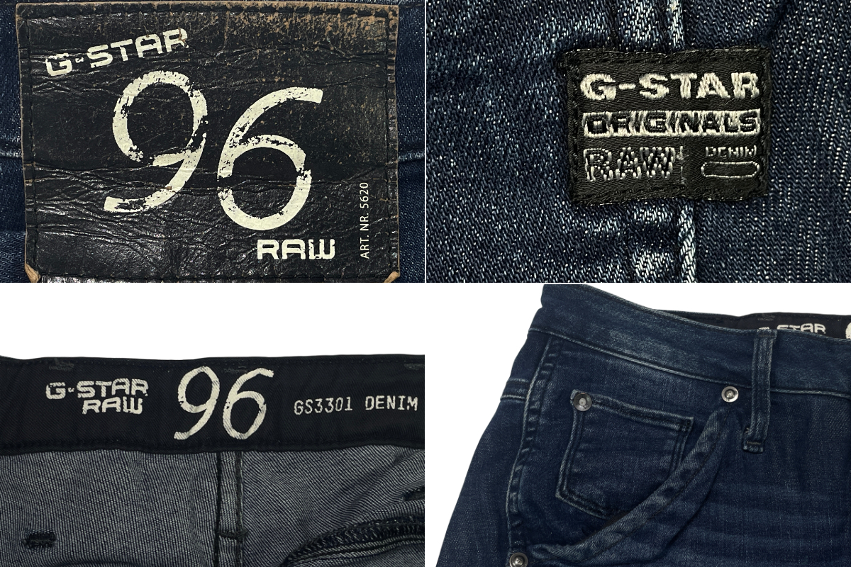 G-STAR RAW 5620 HERITAGE EMBRO TAPERED W25 (約75cm 女性W29相当) 96刺繍 レディース ジースターロウ 立体裁断 デニムパンツ ジーンズ 