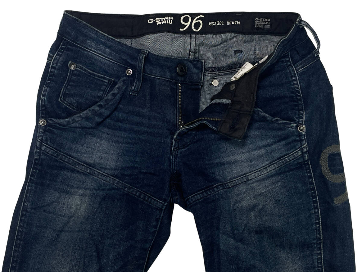 G-STAR RAW 5620 HERITAGE EMBRO TAPERED W25 (約75cm 女性W29相当) 96刺繍 レディース ジースターロウ 立体裁断 デニムパンツ ジーンズ 