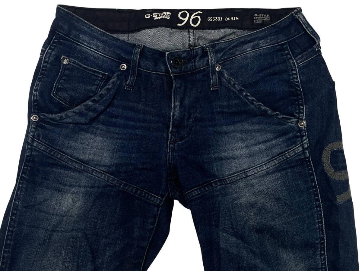 G-STAR RAW 5620 HERITAGE EMBRO TAPERED W25 (約75cm 女性W29相当) 96刺繍 レディース ジースターロウ 立体裁断 デニムパンツ ジーンズ 