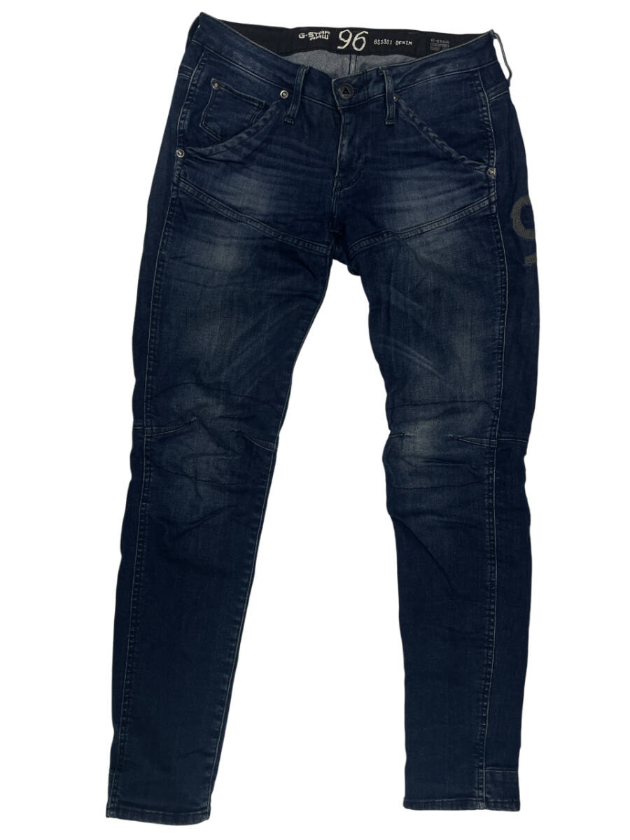 G-STAR RAW 5620 HERITAGE EMBRO TAPERED W25 (約75cm 女性W29相当) 96刺繍 レディース ジースターロウ 立体裁断 デニムパンツ ジーンズ 