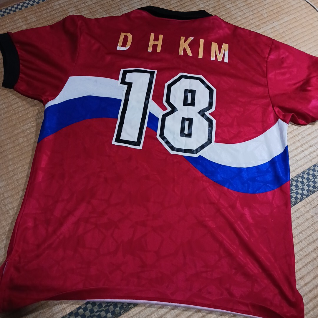 韓國代表ユニホーム？ D H KIM No.18 NIKE XLサイズ サイン？記載あり 長期保管品 現(xiàn)狀 ユーズド