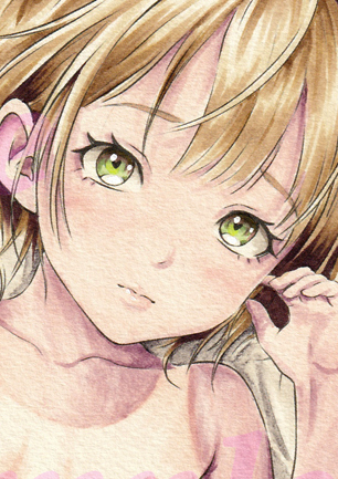 オリジナル 手描きイラスト「「さら」とベッド」
